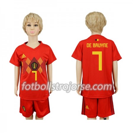 Belgien Matchtröjor De Bruyne 7 Barn Hemma Fotbollströja VM 2018